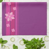 Roze bloemen theedoek (Gevouwen)