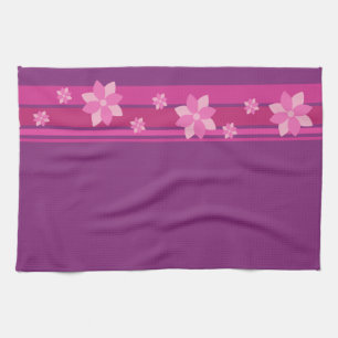 Roze bloemen theedoek