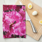 Roze bloemen theedoek (Quarter Fold)