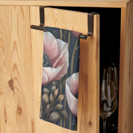 Roze bloemen                                   theedoek (Derde Gevouwen)