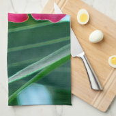 Roze bloemen theedoek (Quarter Fold)