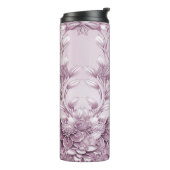 Roze Bloemen Thermische Tumbler Thermosbeker (Gedraaid links)