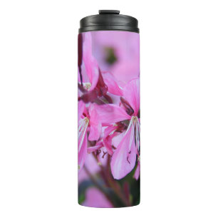 Roze bloemen thermosbeker