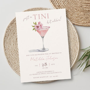 Roze Bloemen Tini Beetje Ouder 21ste Verjaardag Kaart