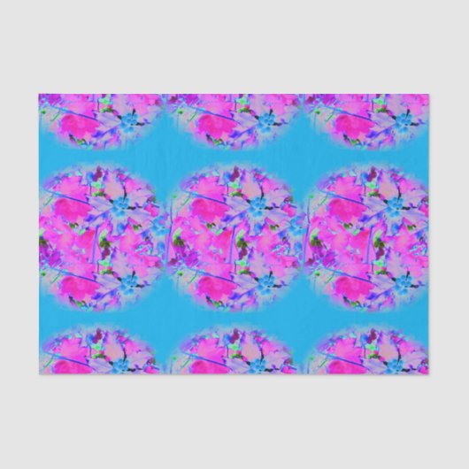 Roze Bloemen Tissue Paper Tissuepapier (Voorkant)