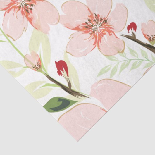 Roze bloemen tissuepapier (Detail)