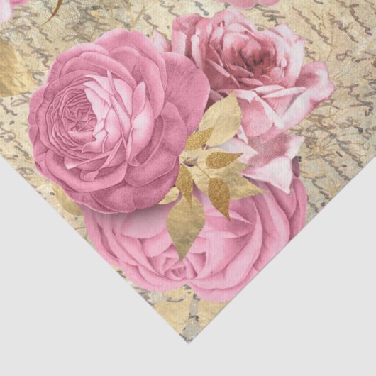 roze  bloemen tissuepapier (Detail)