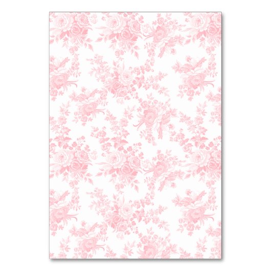 Roze Bloemen Toile Bow Baby shower Tafelnummers (Achterkant)