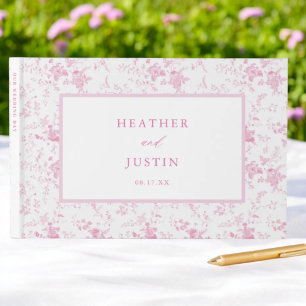 Roze Bloemen Toile Classic Wedding Gastenboek
