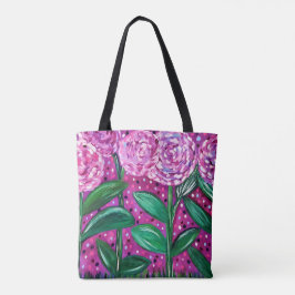 Roze bloemen tote bag
