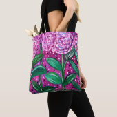 Roze bloemen tote bag (Dichtbij)