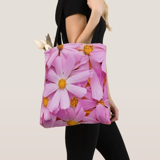 Roze bloemen tote bag (Dichtbij)