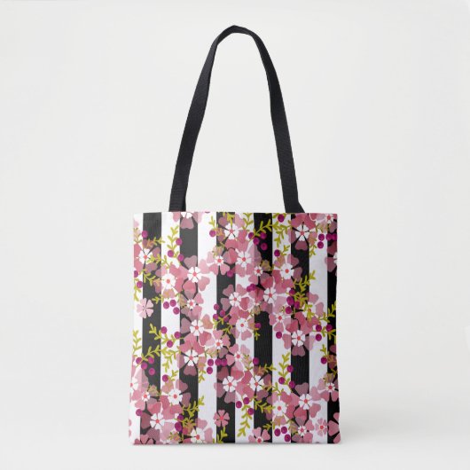 Roze bloemen tote bag (Voorkant)
