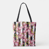 Roze bloemen tote bag (Achterkant)