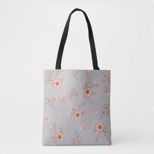 roze bloemen tote bag (Voorkant)