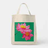 Roze bloemen tote bag (Achterkant)