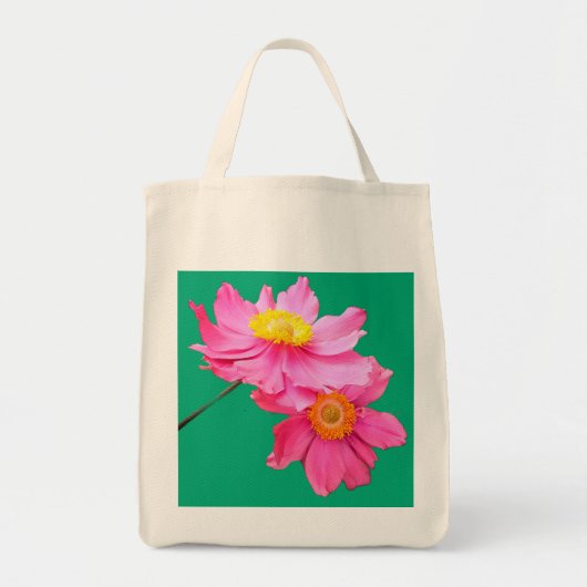 Roze bloemen tote bag (Voorkant)