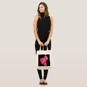 Roze bloemen tote bag (Voorkant (model))