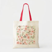 Roze bloemen tote bag (Voorkant)