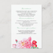  Roze Bloemen Trouwdetails - Informatie Informatiekaartje (Voorkant)