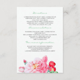  Roze Bloemen Trouwdetails - Informatie Informatiekaartje