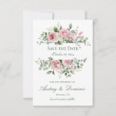 Roze Bloemen Trouwen RSVP kaarten (Voorkant)