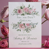 Roze Bloemen Trouwen RSVP kaarten