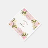 Roze Bloemen Trouwen Vrijgezellenfeest servetten (Hoek)