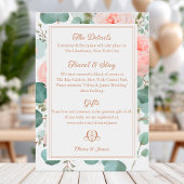 Roze bloemen trouwkaart kaart