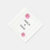 Roze Bloemen Trouwpapier servetten (Hoek)