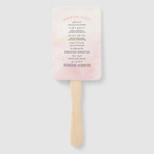 Roze Bloemen Trouwprogramma Hand Fan Handwaaier (Achterkant)