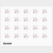 Roze Bloemen Trouwstickers Hart Sticker (Vel)