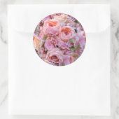 Roze Bloemen Trouwstickers Ronde Sticker (Tas)