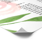 Roze Bloemen Trouwstoel Grafiek Poster 16x20 (Hoek)