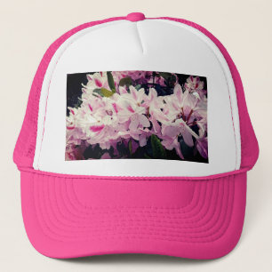 Roze bloemen trucker pet