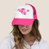 Roze bloemen trucker pet (In situ)