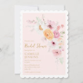 Roze Bloemen Tuin Bruids Douche Uitnodiging (Voorkant)