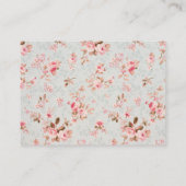 Roze Bloemen Tuin Bruidsregister Informatiekaartje (Achterkant)