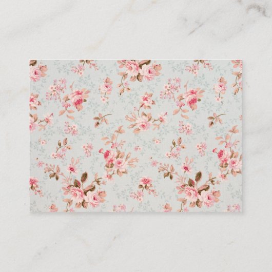 Roze Bloemen  Tuin Bruidsregister Informatiekaartje (Achterkant)