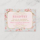 Roze Bloemen Tuin Bruidsregister Informatiekaartje (Voorkant)