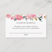 Roze Bloemen Tuin Luier Raffle Behuizing Kaart (Voorkant)