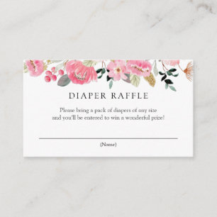 Roze Bloemen Tuin Luier Raffle Behuizing Kaart