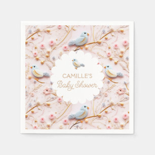 Roze Bloemen Tuin Meisje Baby shower Servet