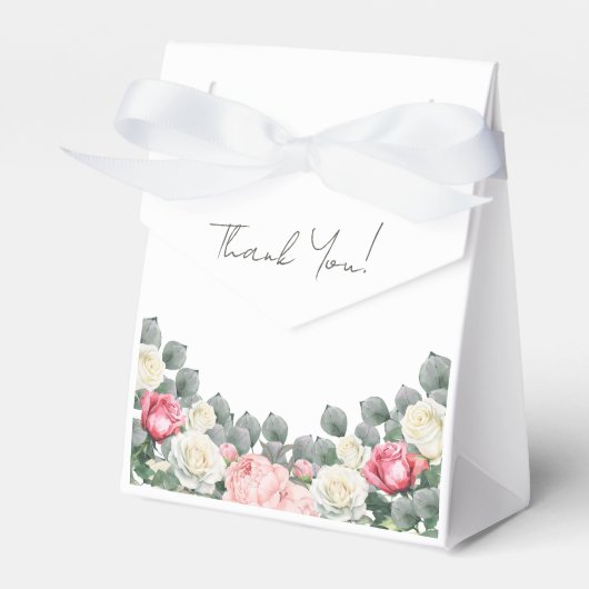 Roze Bloemen  Tuin Rozen Baby shower Bedankdoosjes (Voorkant Zijde)