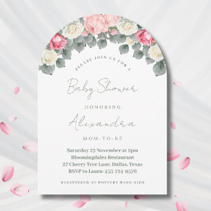 Roze Bloemen Tuin Rozen Baby shower Kaart