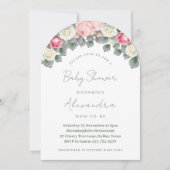 Roze Bloemen Tuin Rozen Baby shower Kaart (Voorkant)