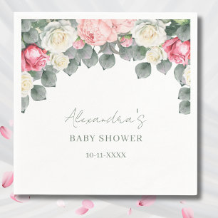 Roze Bloemen  Tuin Rozen Baby shower Servet