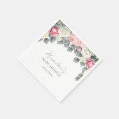 Roze Bloemen  Tuin Rozen Baby shower Servet (Hoek)