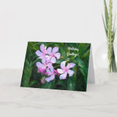 roze bloemen Tuintuin Art Birthday Kaart (Voorkant)