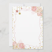 Roze Bloemen Twinkle Twinkle Handgetrokken Baby sh Kaart (Achterkant)